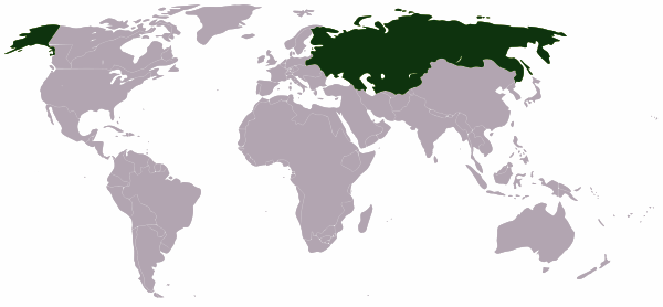 1866年のロシア帝国の最大版図