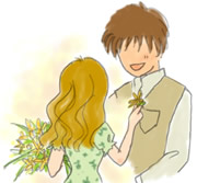 プロポーズ受諾のしるしがブーケとブートニア