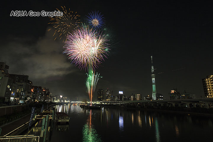 隅田川花火大会 厩橋 東京スカイツリー 光の三原色 特別ライティング