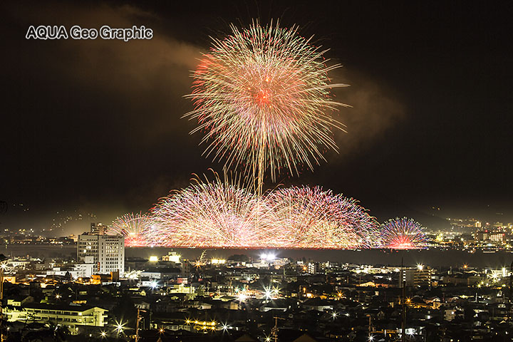 諏訪湖花火　諏訪湖祭湖上花火大会
