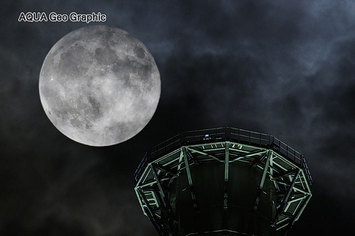 スーパームーン 東京スカイツリー