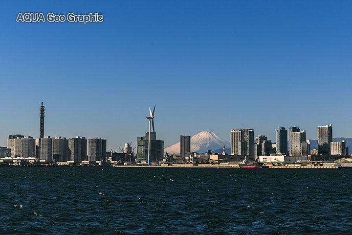 富士山 横浜 大黒埠頭 大黒プロムナード