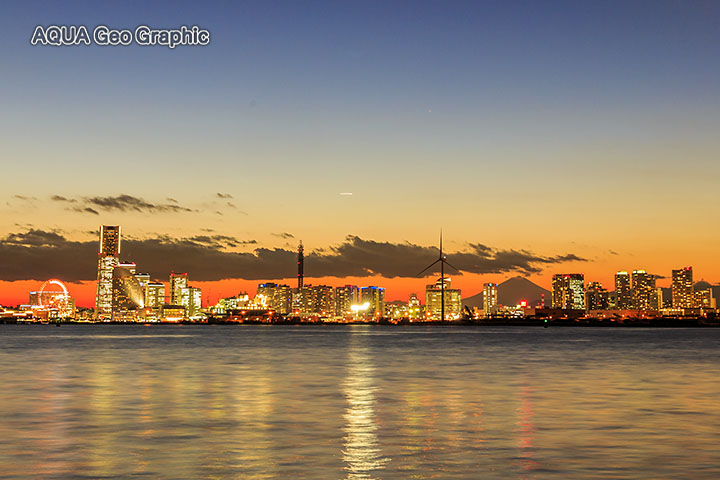 富士山 横浜 大黒埠頭 大黒プロムナード