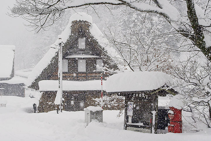 雪景色　五箇山 菅沼合掌造り集落　世界遺産