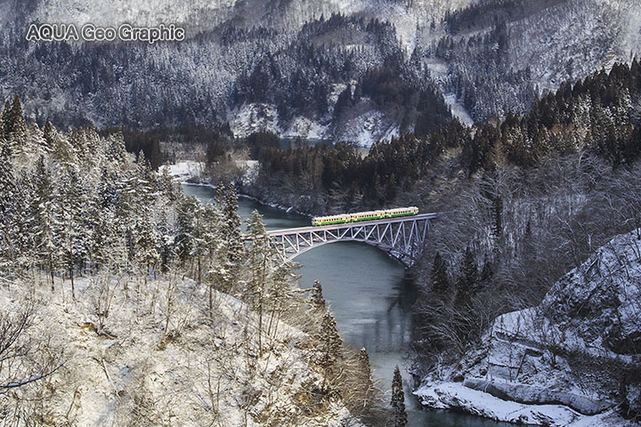 只見線　第一橋梁　雪景色