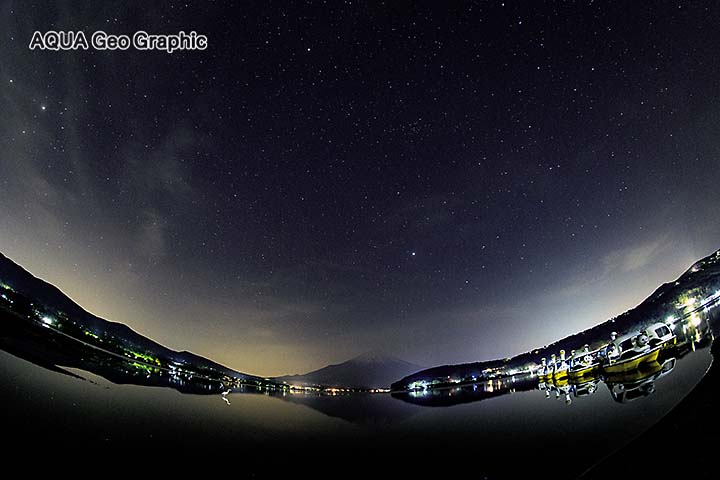 山中湖 富士山 夜景 星空