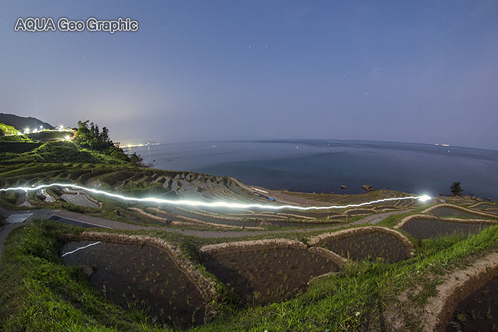 白米千枚田　能登半島　夕焼け