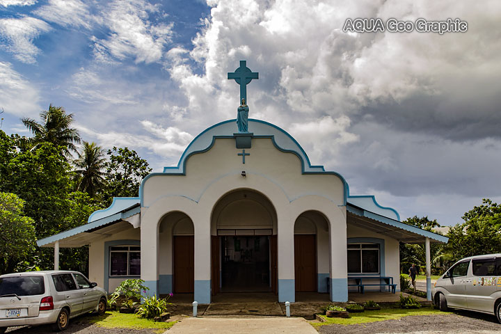 コロニア　カトリック教会 Pohnpei Micronesia FSM ミクロネシア　ポナペ島　ポンペイ島　南国リゾート
