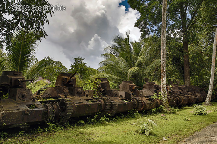 ポナペ島 ポンペイ島 ミクロネシア連邦 コロニア市　九五式軽戦車　戦跡 