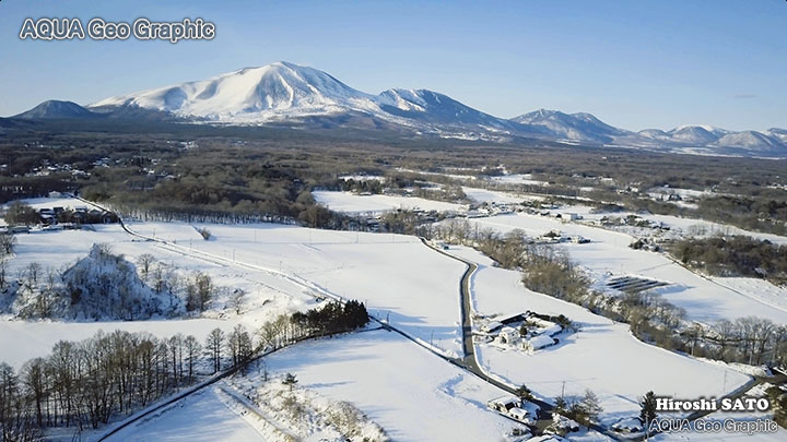 ドローン空撮 浅間山 火山 雪景色 絶景 dji mavicc pro