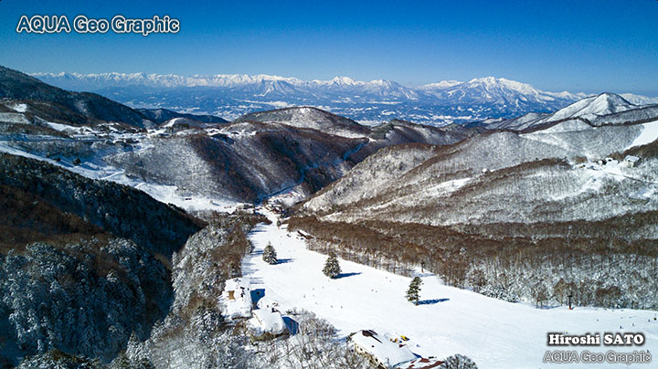 ドローン空撮 志賀高原 スキー場 雪景色 絶景 dji mavicc pro