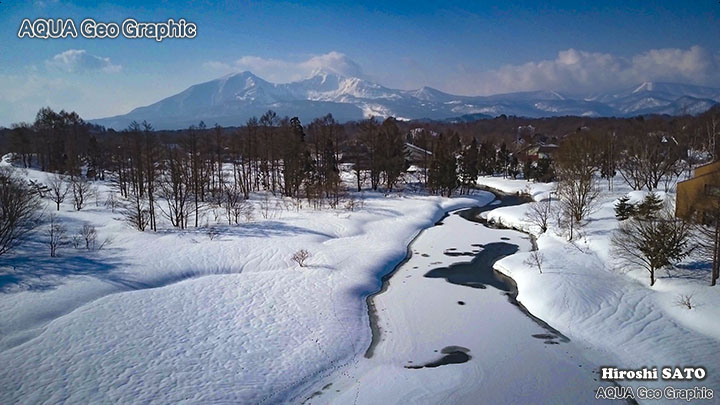 ドローン空撮 裏磐梯 雪景色 絶景 dji mavicc pro