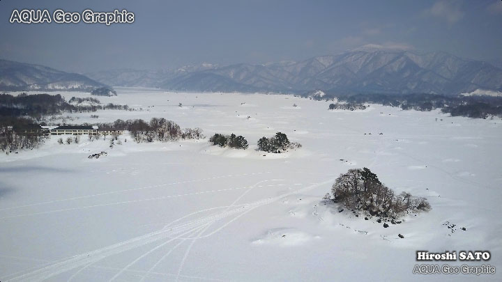 ドローン空撮 裏磐梯 雪景色 絶景 dji mavicc pro