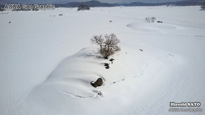 ドローン空撮 裏磐梯 雪景色 絶景 dji mavicc pro