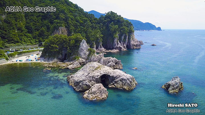 新潟県 村上市 海岸景勝地 笹川流れ Drone ドローン DJI 空撮 mavicpro