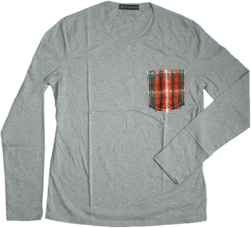 BURBERRY prorsum グレーモヘアポケットロングTシャツ