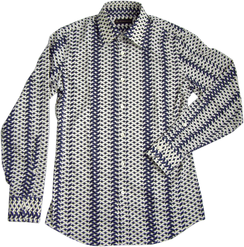 BURBERRY prorsum 紺斜織柄シャツ