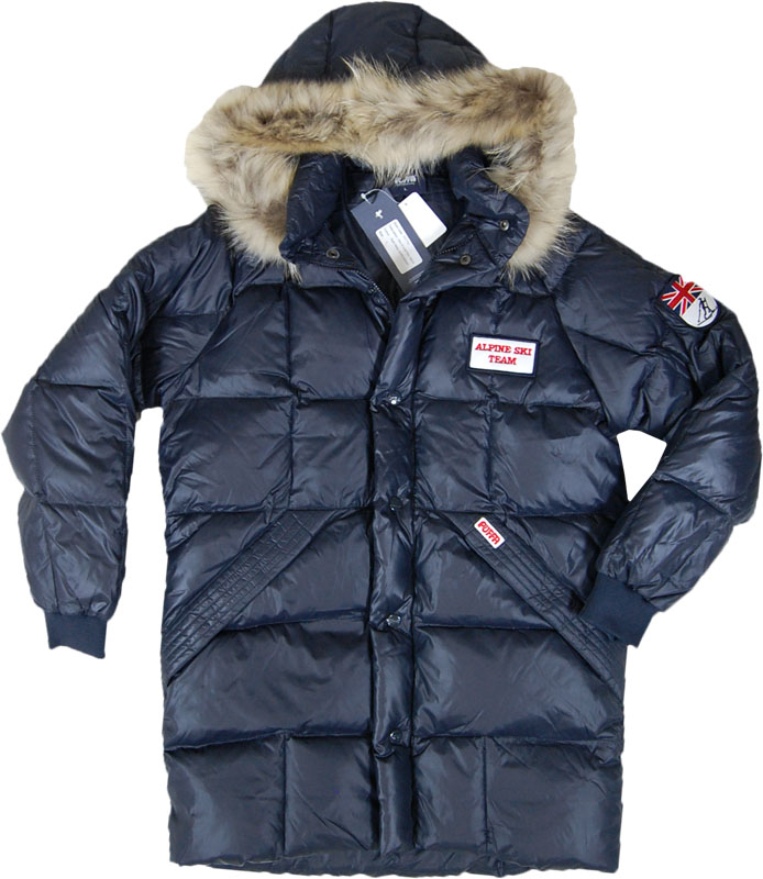 PUFFA 紺ファー付きダウンジャケット