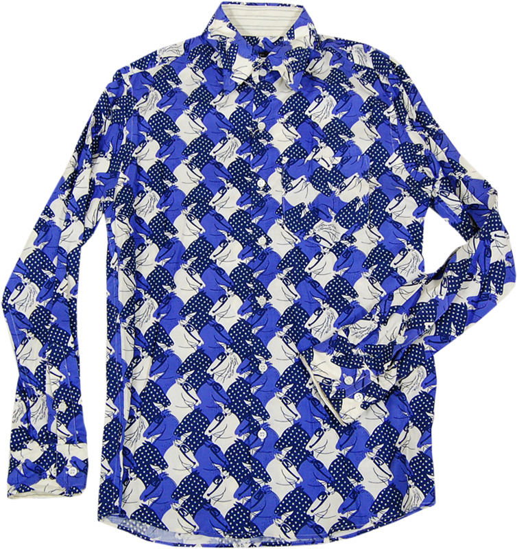 DOUBLE STANDARD ワイヤー入りホース柄シャツ