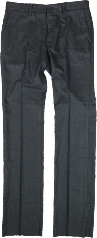 EPOCA UOMO 黒光沢ストライプ織スラックス