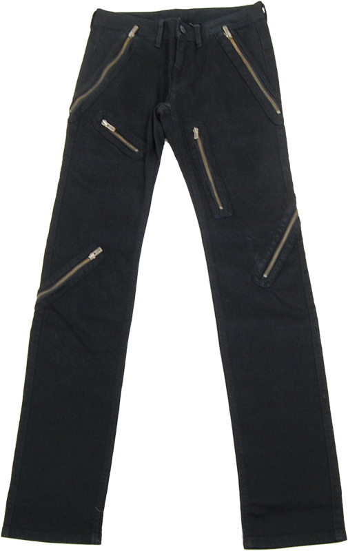 BLACKBARRETT 黒変則ジッパーパンツ