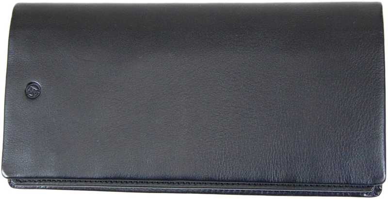 GIORGIO ARMANI 黒革ワンポイント長財布