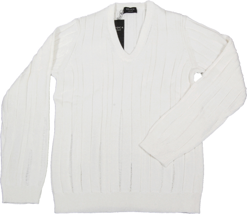 EPOCA UOMO 白クラッシュ加工ニット