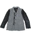 グレーレザーコンビジャケット