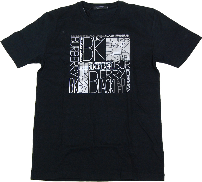 BURBERRY BLACK LABEL 黒プリントTシャツ