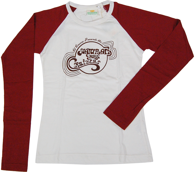 ENCORE 赤白プリント長袖Tシャツ