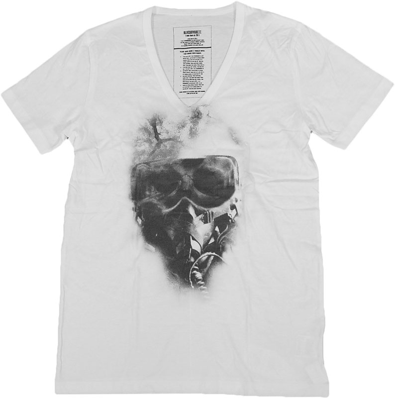 BLACKBARRETT by NEIL BARRETT 白Vネック半袖Tシャツ