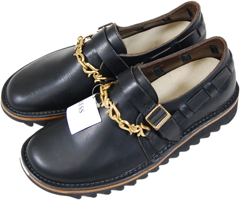 foot the coacher 黒金チェーン付きシューズ