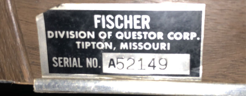 Fischer pool table serial numbers