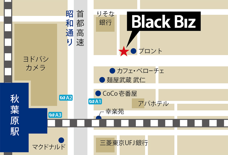 ブラックビズ 秋葉原店地図