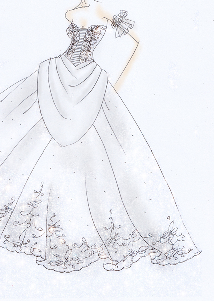 デザイン変更 デザイン画 ウエディングドレスのブランニューエリー Erikaのブログ