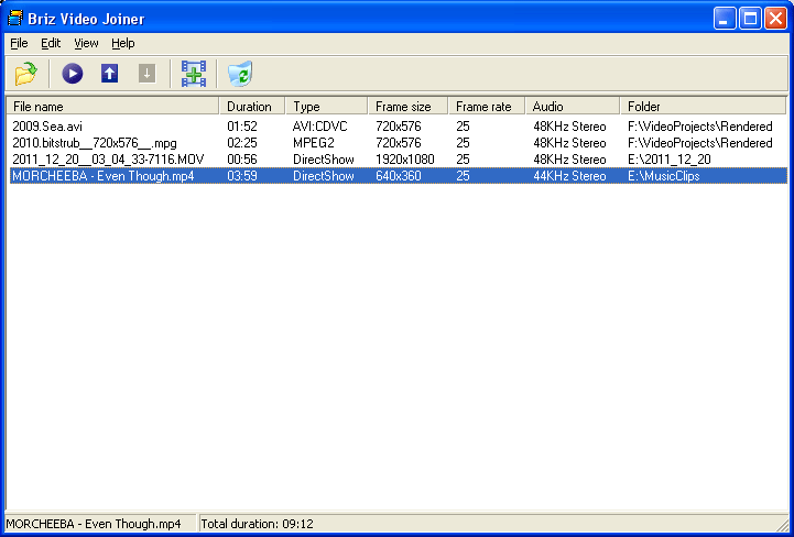 AVI Joiner, AVI Splitter, MPEG Joiner, MP3.