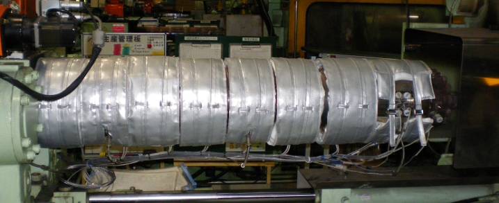 保温カバー　射出成形機、バンドヒーター、節電、省エネ、対策、シリンダー、カバー、エコジャケット、　断熱カバー、ニチアス、ヤガミ、クロスメディア