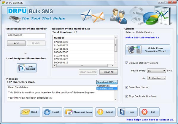 Bulk SMS Software Downloads by Send Group.