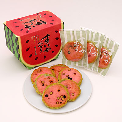 「とよす有庵」の夏季限定品－スイカモチーフで人気、ユニークな「すいかおかき」