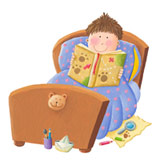 絵本を読む男の子