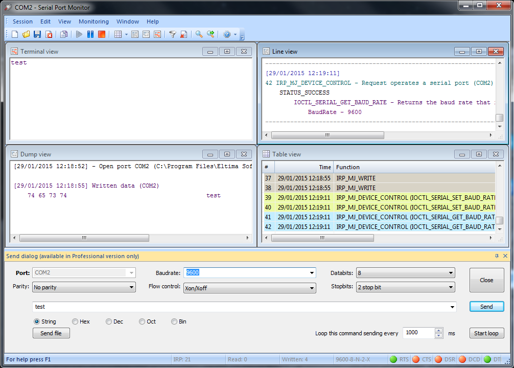 Serial Port Monitor: monitor COM port.