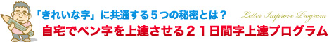 自宅でペン字を上達させる２１日間字上達プログラム（LIP）