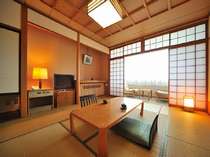 高台に立つ当館は緑豊かな木々と田園風景に山々、胆沢平野が一望できます。