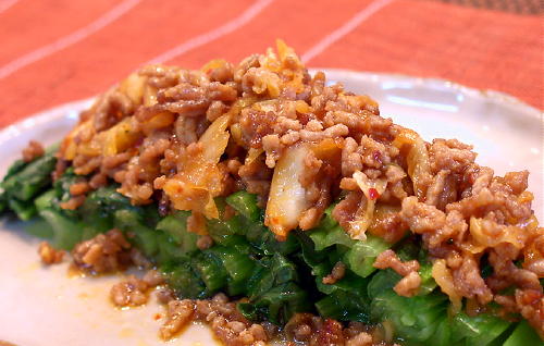 小松菜のキムチひき肉あんかけレシピ