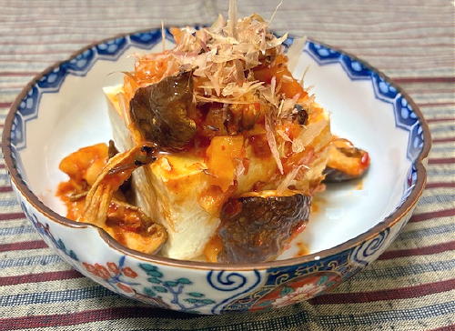 今日のキムチレシピ：椎茸と大根キムチの冷奴