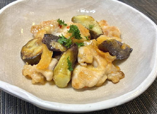 今日のキムチ料理レシピ：鶏肉と茄子とキムチのレモンあん