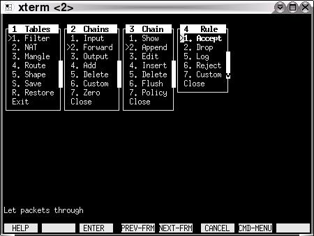 GUI of Iptables - Iptables home page