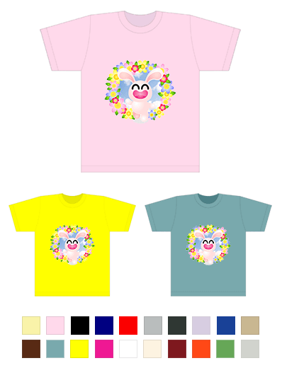 まるちimage花うさぎTシャツイメージ画