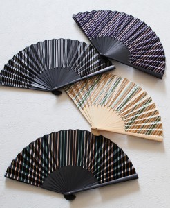 縞縞 扇子新柄