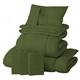 新20色羽根布団8点セット ダブル オリーブグリーン